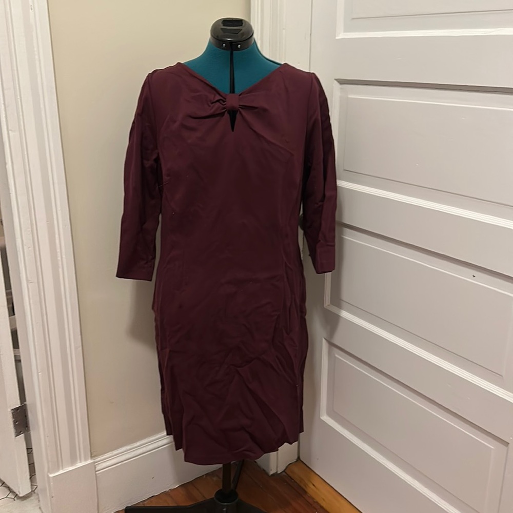 Talbots Garnet bow neck dress. 16.